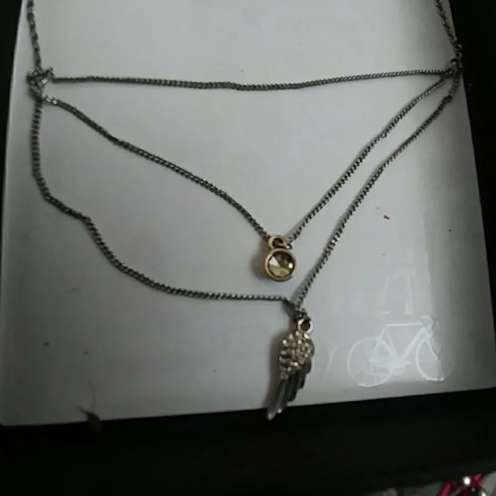 2for$15Silver feather necklace